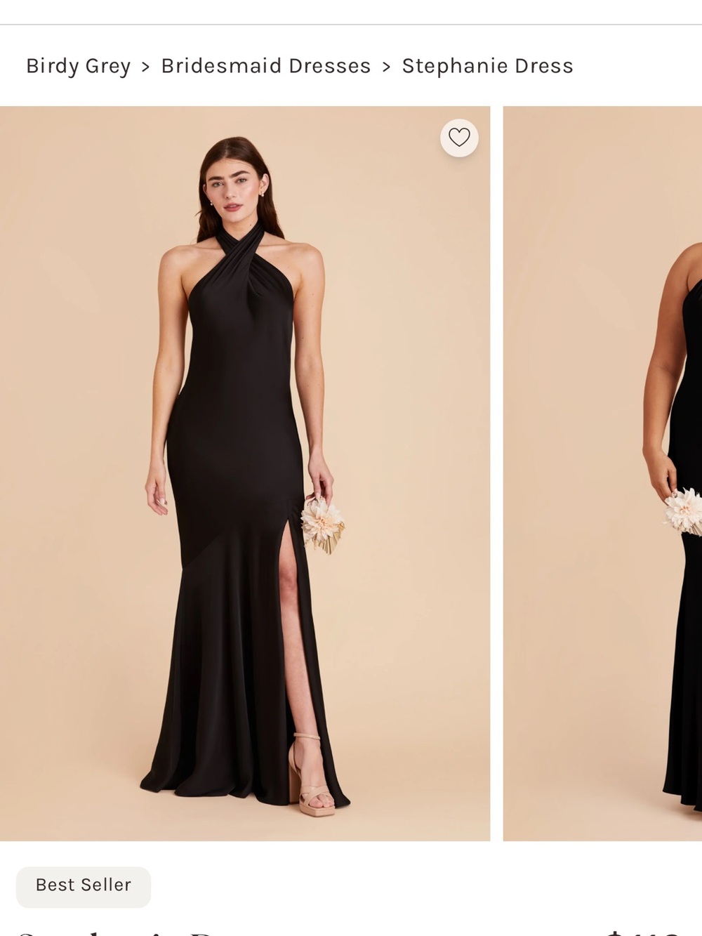 Birdy Grey One-Shoulder Black Satin Evening Gown